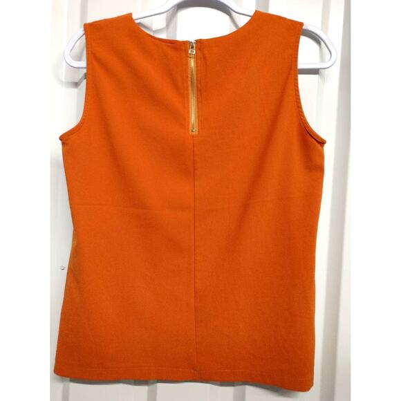 Maude Sleeveless Top Tank Rivet Spiked Gold Embellished Burnt Orange Medium - Picture 3 of 4